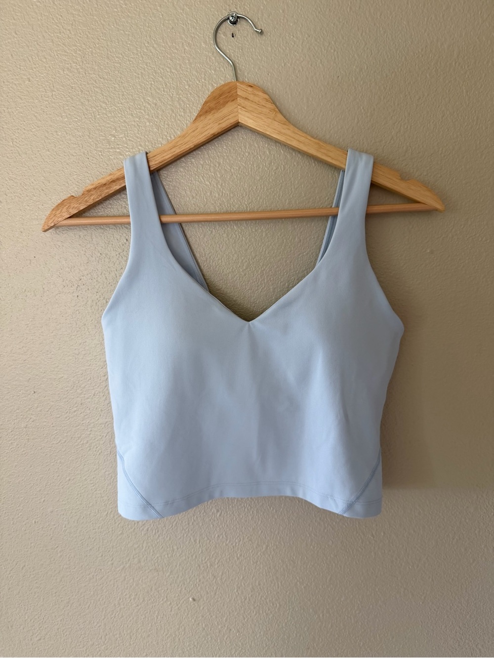 Lululemon Athletica Align Tank A/B Cup Light Blue Linen V-Neck Crop Sports Top 6